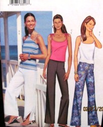 3143 EZ JERSEY STRAPPY TOP,LO RISE BELL BOTTOM PANT PATTERN 6-16